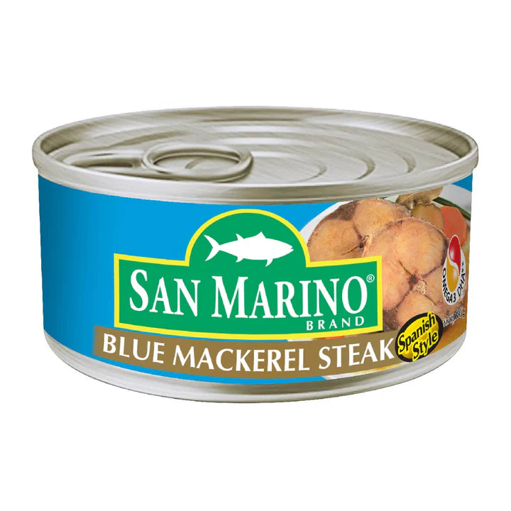 San Marino Blue Mackerel Steak Spanish Style Easy Open Can 180g