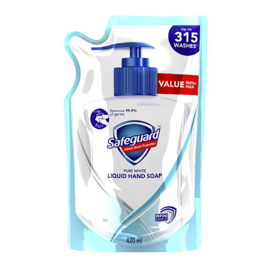 Safeguard Liquid Hand Soap White 420ml Refill