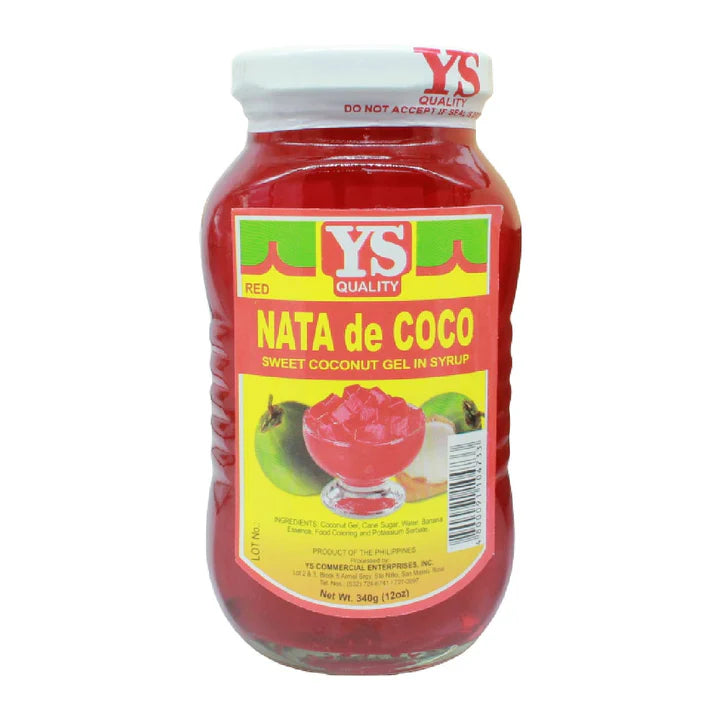 YS Nata de Coco Sweet Coconut Gel in Syrup Red 340g