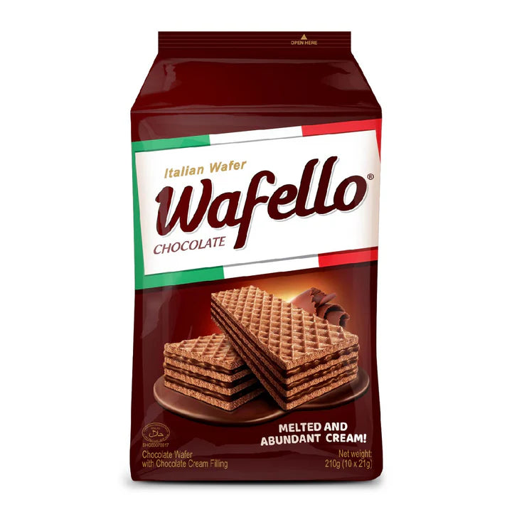 Wafello Italian Chocolate Wafer w/Chocolate Cream Filling10x21g