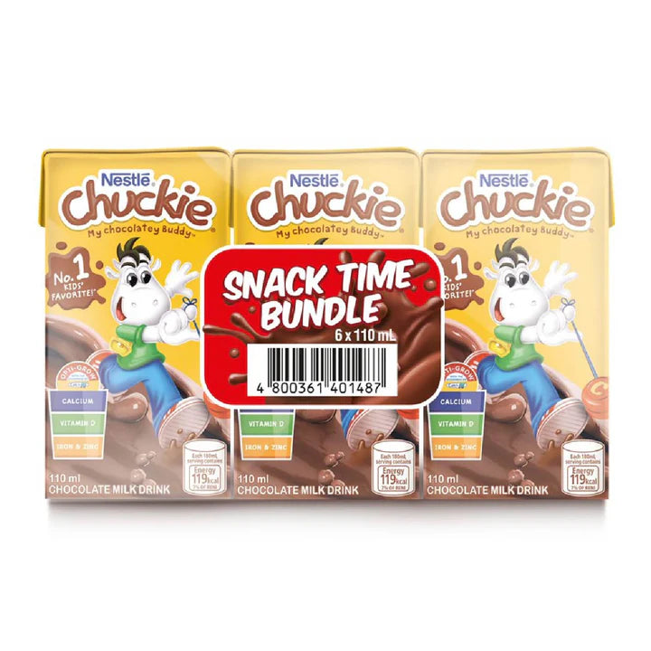 Nestle Chuckie Chocolate Milk Drink Snack Time Bundle 6x110ml