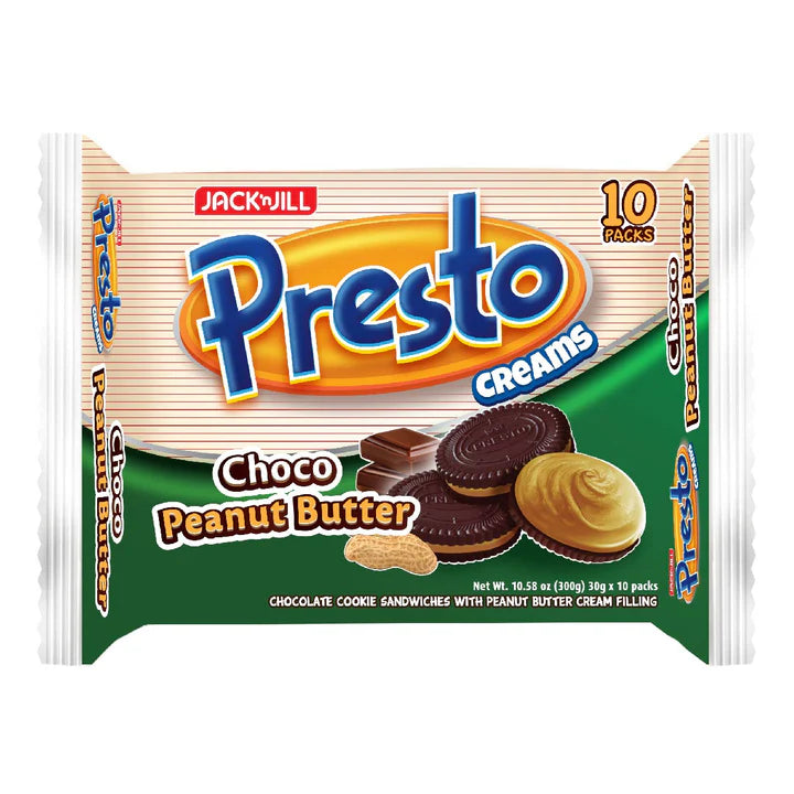 Presto Creams Choco Peanut Butter Sandwich Cookies 10x30g