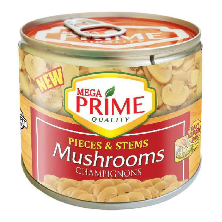 Mega Prime Pieces & Stems Mushrooms Easy Open Can 198g