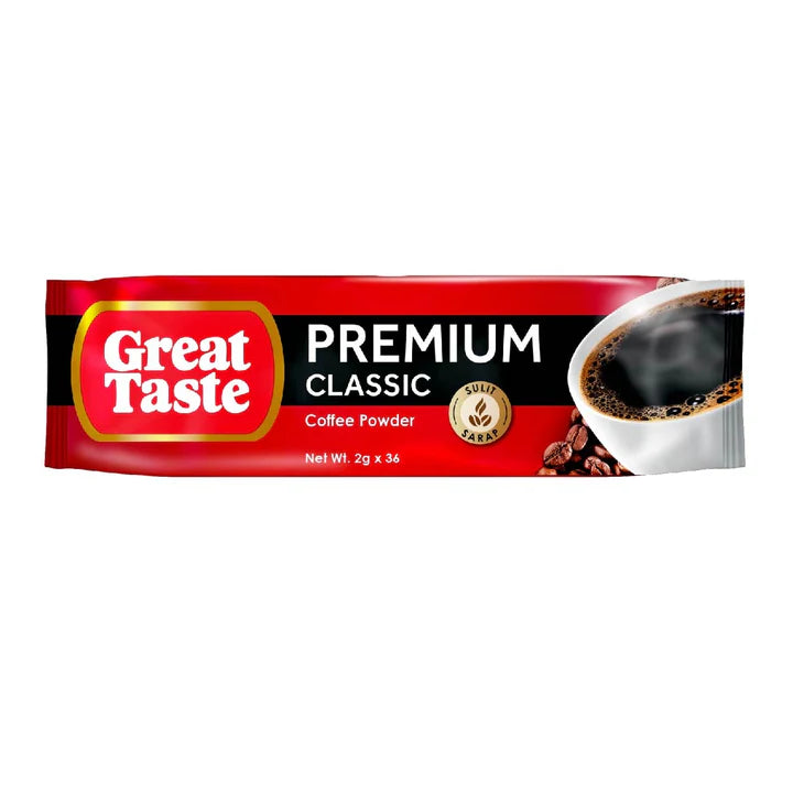 Great Taste Premium Classic Coffee Powder Sticks 36x2g