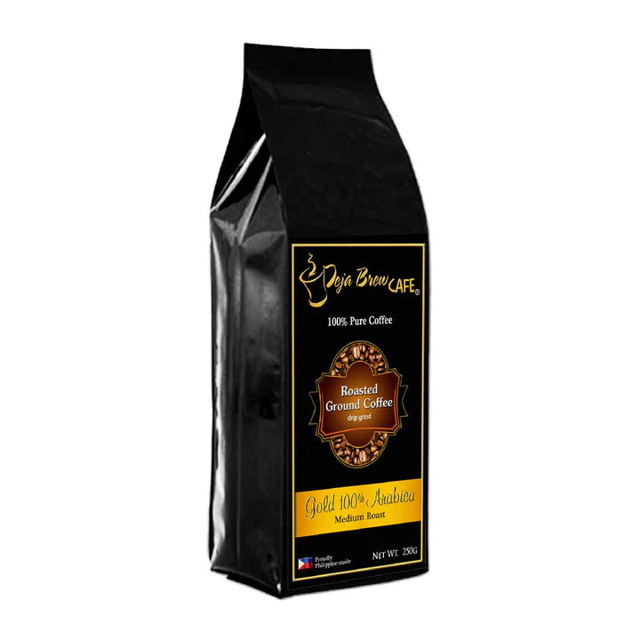Deja Brew Cafe 100% Pure Roasted Ground Coffee Gold Arabica 250g