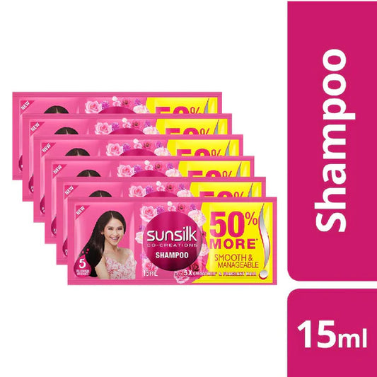 Sunsilk Shampoo Smooth & Manageable Pink 6x15ml