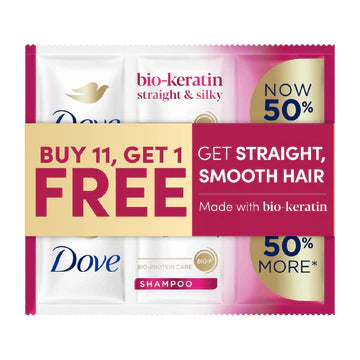 Dove Shampoo Bio-KeratinStraight&SilkyPink12/13.5ml