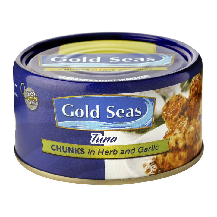 Gold Seas Tuna Chunks in Herb and Garlic Easy Open Can 185g