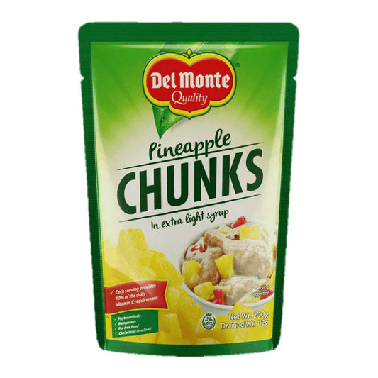 Del Monte Pineapple Chunks in Extra Light Syrup Pouch 200g