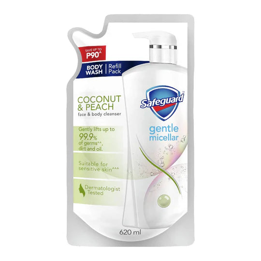 Safeguard Gentle Micellar Body Wash Coconut & Peach 620ml Refill