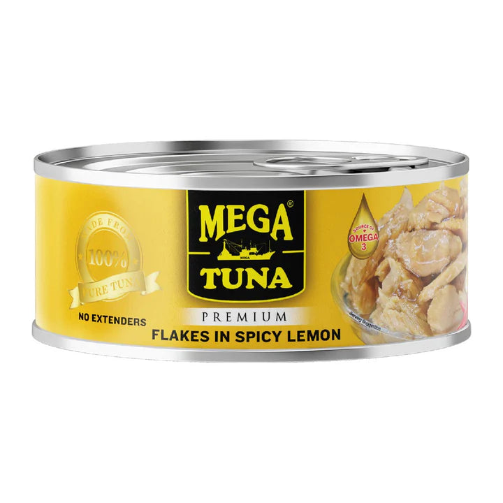Mega Tuna Premium Flakes in Spicy Lemon Easy Open Can 180g