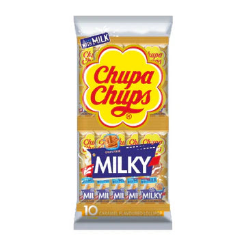 Chupa Chups Milky Caramel Flavoured Lollipop 10s