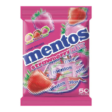 Mentos Strawberry Mix Chewy Dragees Candy 50s