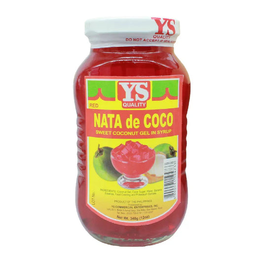 YS Nata de Coco Sweet Coconut Gel in Syrup Red 340g
