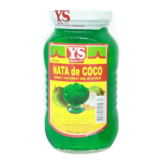 YS Nata de Coco Sweet Coconut Gel in Syrup Green 340g