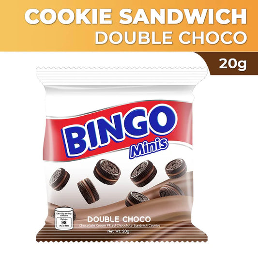 Bingo Minis Double Chocolate Sandwich Cookies 20g