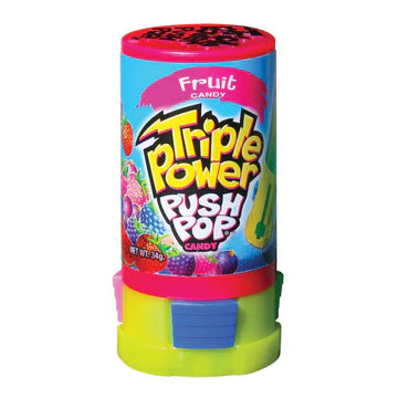 Triple Power Push Pop Fruit Candy 34g