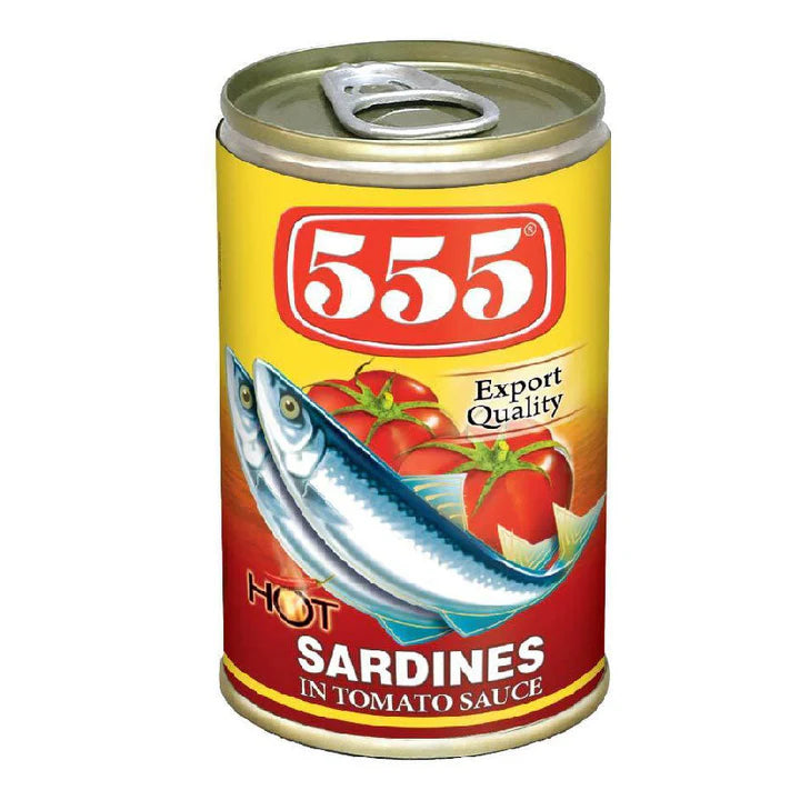 555 Sardines in Tomato Sauce Hot Easy Open 155g